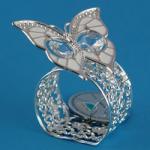  Кольцо для салфеток "Бабочка" с эмалью, серебряное